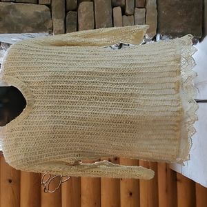 SOLITARE XL CROCHET SWEATER in tan size XL